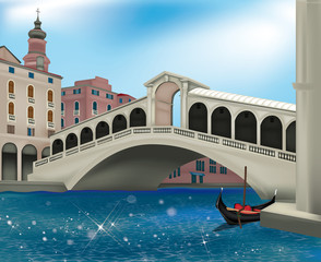 Venezia, Ponte di Rialto - obrazy, fototapety, plakaty