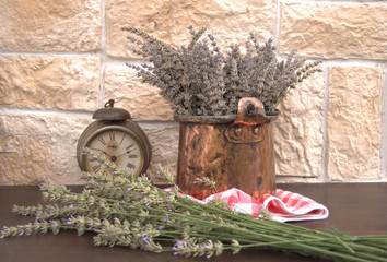 Lavender in a copper pot