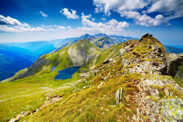 Landscape with Fagaras mountains in Romania