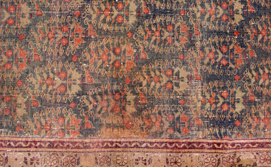 beautiful paisley design on vintage carpet ,India, Asia