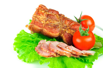 meat smoked bacon with lettuce and tomato
