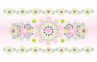 horizontal ornament with flower