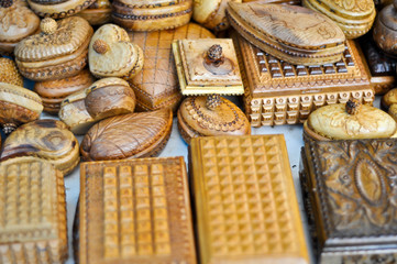 the handmade traditional national Armenian wooden caskets