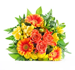 Photo sur Plexiglas Gerbera bouquet de fleurs colorées. gerbera et roses
