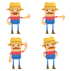 set of funny cartoon farmer