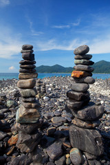 Stack of stones on the beach