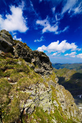 Landscape with Fagaras mountains in Romania