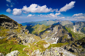 Landscape with Fagaras mountains in Romania