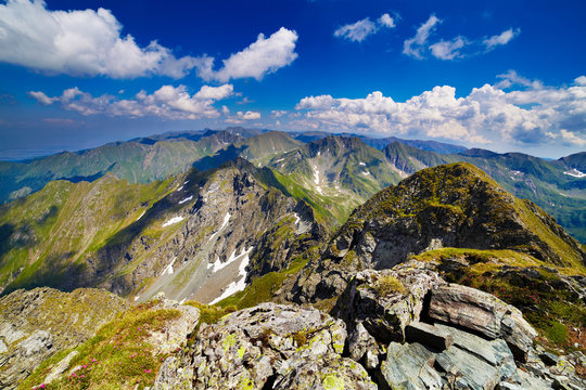 Landscape With Fagaras Mountains In Romania