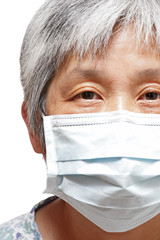 senior woman with protective mask