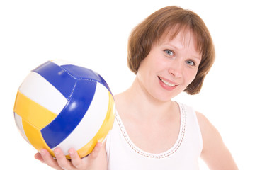 Volleyball girl with the ball.