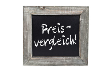 Fototapeta premium Tafel mit Preisvergleich