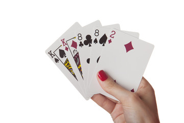 Two-pair of king and eight in hand