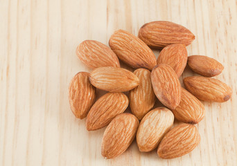 Pile of almonds nuts