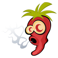 chili cartoon rauchen scharf