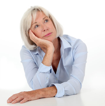 Portrait Of Senior Woman With Bored Expression