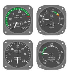 Aircraft gauges set #1