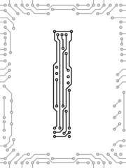 Alphabet of printed circuit boards. Capital letter  I