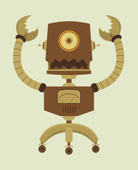 Cute Retro Robot Character