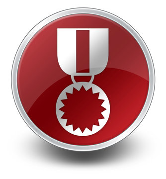 Red Glossy Icon "Award Medal"