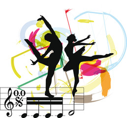 Dancing. Vector illustration