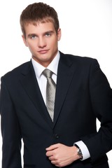 Young businessman isolated on white