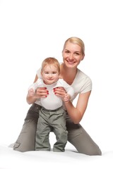 Happy mother with her baby