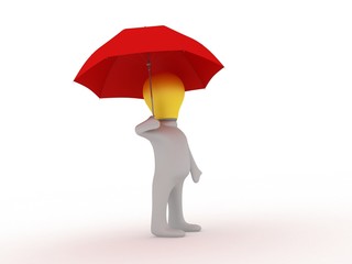 Bulbman with umbrella