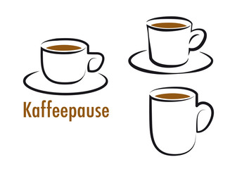 Kaffeepause, Kaffeetassen, Kaffeebecher, Picto