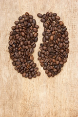 coffee beans on the board
