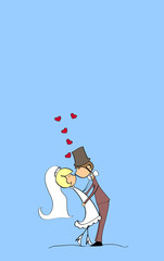 жених и невеста в любви, вектор