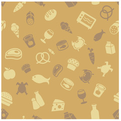 Food icons seamless pattern