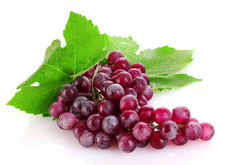 Pink grape isolated on white