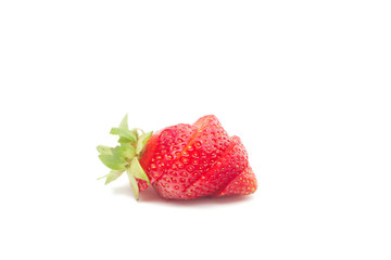 one fresh strawberry isolated on white