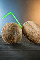 coconut  on wood