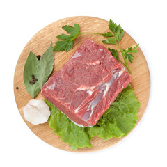 fresh raw beef steak meat on cutting board