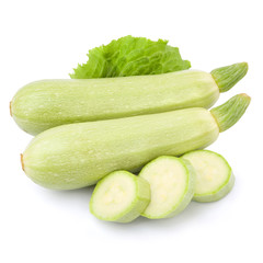 Fresh vegetable marrow decorated with green leaf lettuce