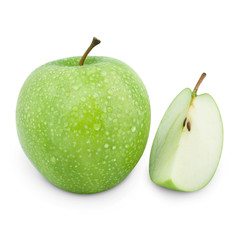 green apple fruits Isolated on a white background