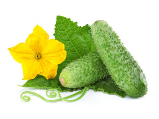 Cucumber isolated over white background.