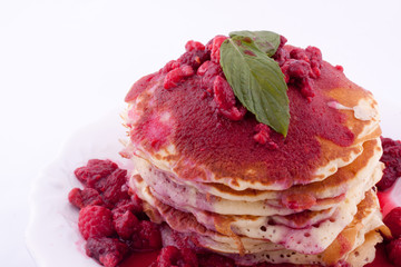 pancakes with raspberry