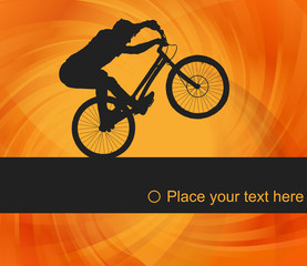 Fototapeta na wymiar Mountain bike trial rider background illustration vector
