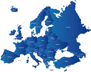 Deurstickers Karte Europa © wofma