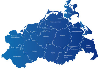 Karte Mecklenburg Vorpommern - obrazy, fototapety, plakaty