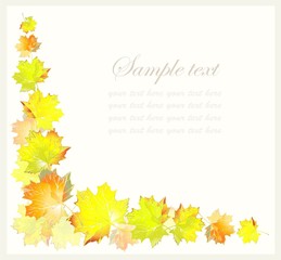 Greeting card with maple leaves.