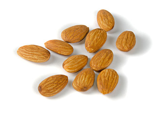 Almonds isolated on white background