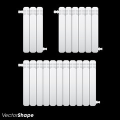 White radiator heater bars vector illustration