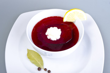 Botwinka ( soup from young red beet plants, Polish)