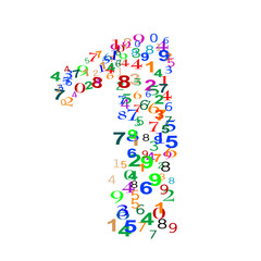 Number one made from colorful numbers
