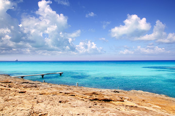 illeta wooden pier turquoise sea Formentera