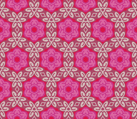 Seamless pattern with romantic flowers and leaves